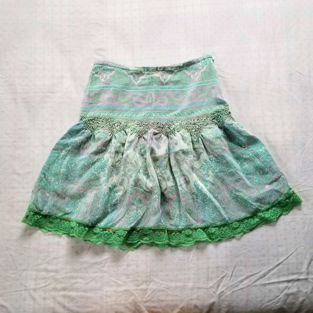 Vintage Plenty Silk Drop Waist Skirt